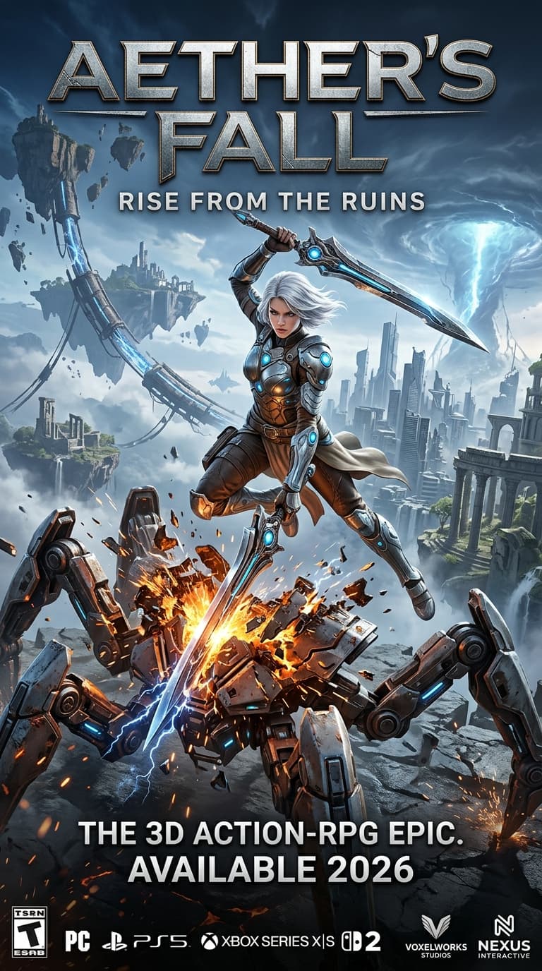 Aether's Fall action RPG cover artwork